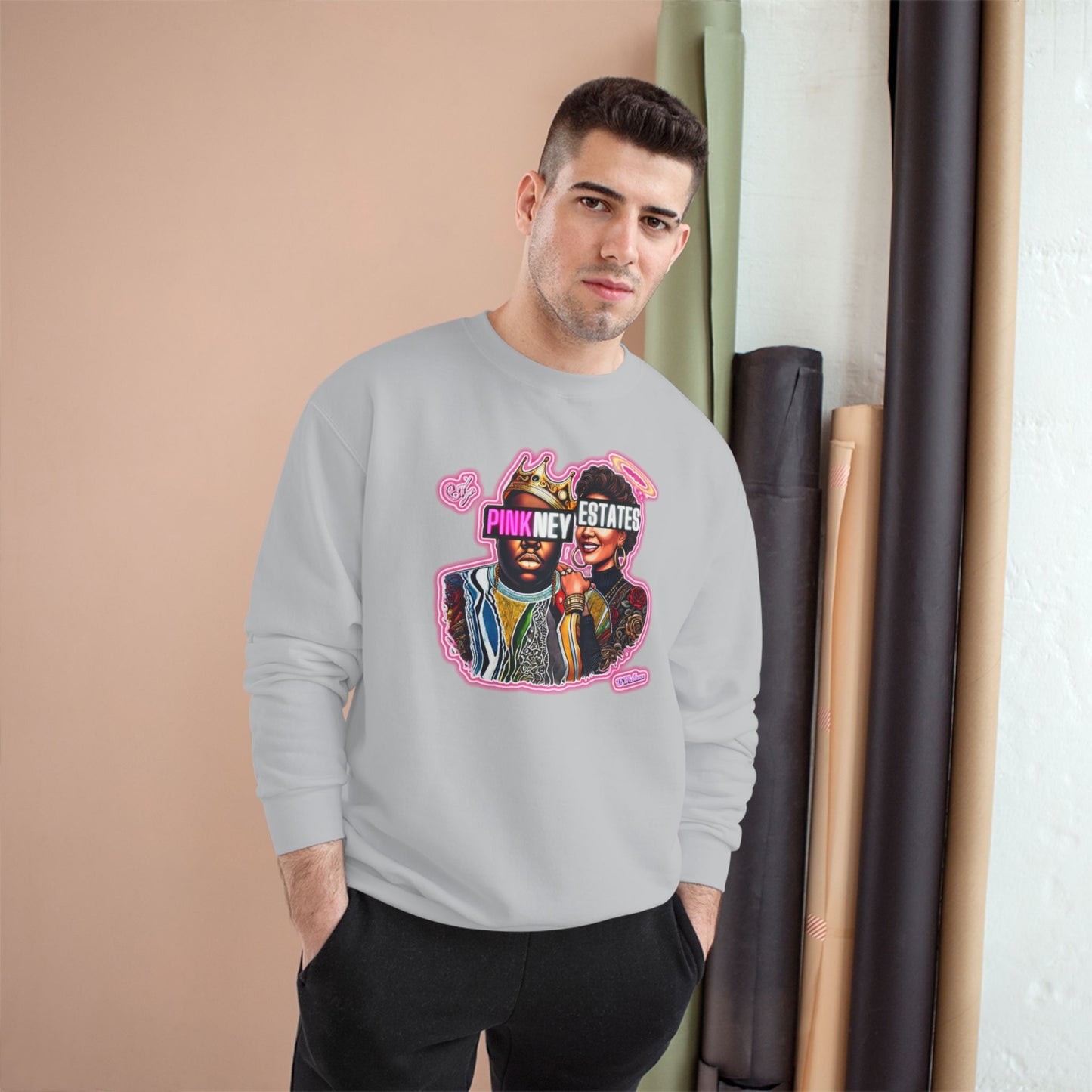 Champion Sweatshirt - Pink New Estates Graphic Design