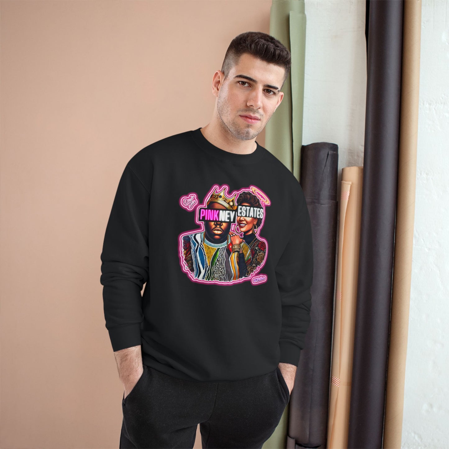 Champion Sweatshirt - Pink New Estates Graphic Design