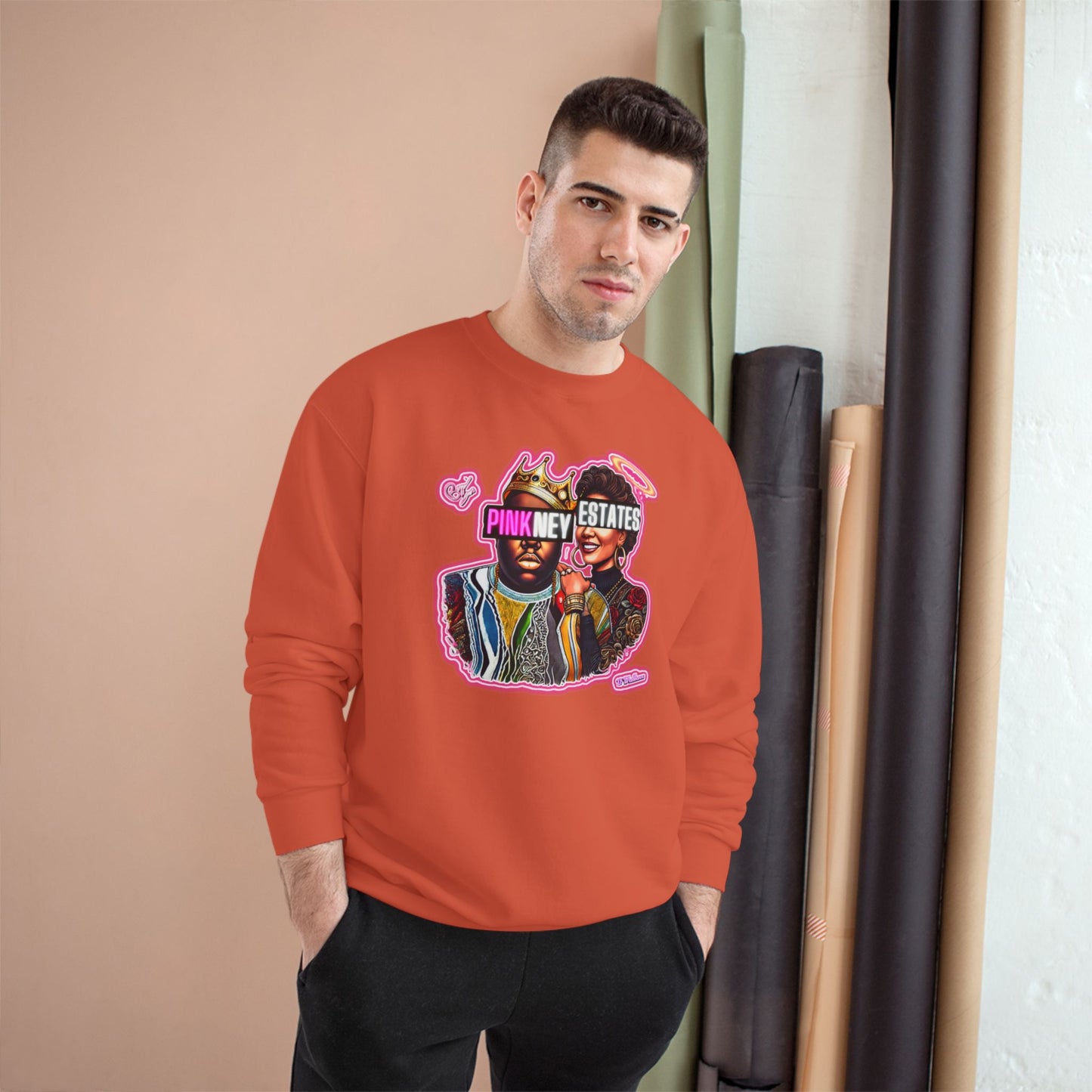 Champion Sweatshirt - Pink New Estates Graphic Design