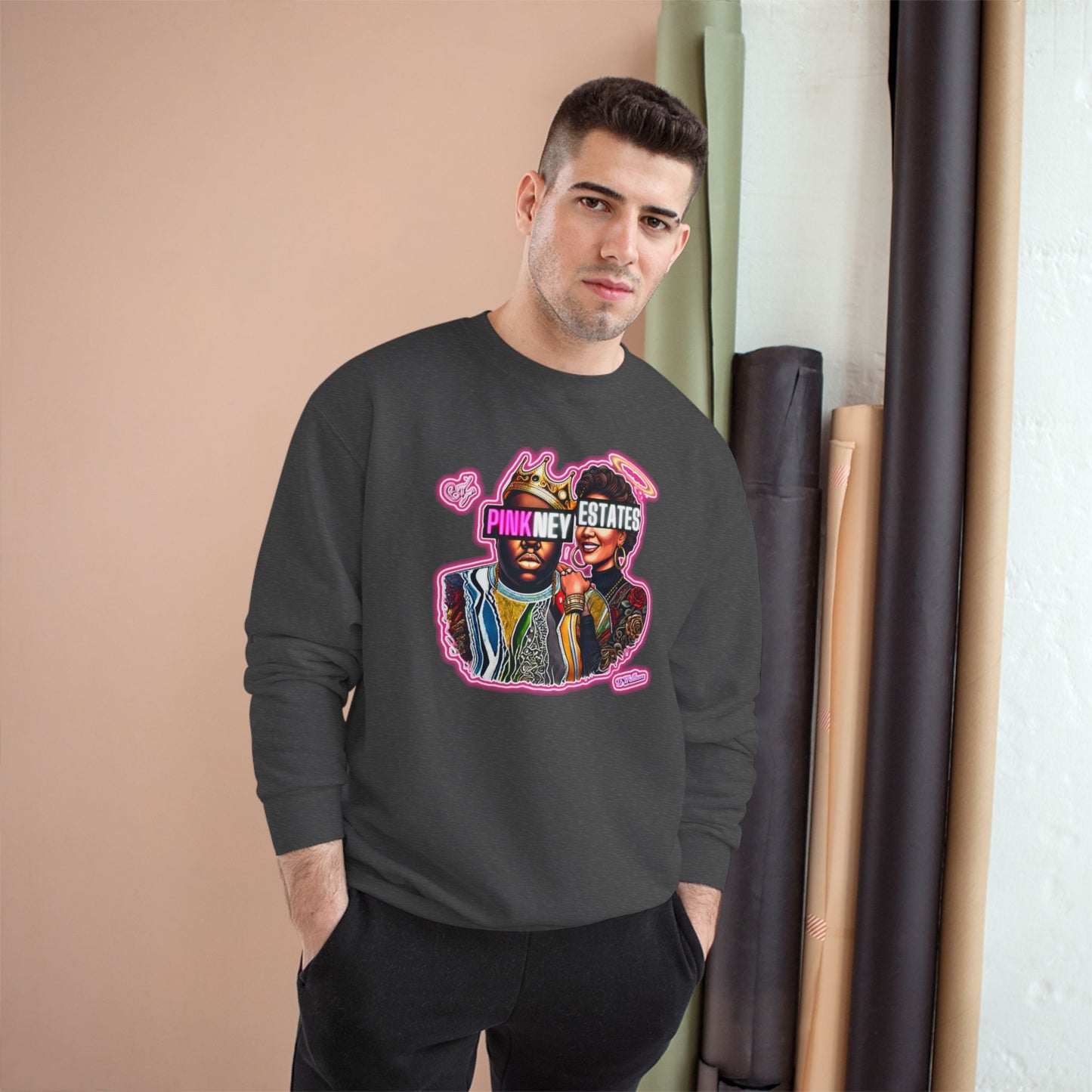 Champion Sweatshirt - Pink New Estates Graphic Design