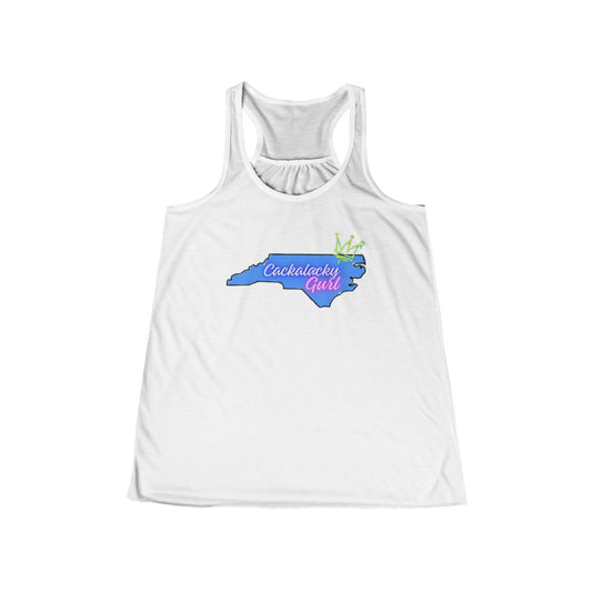 Cackalacky Girl Women's Flowy Racerback Tank - Perfect for Summer & North Carolina Pride