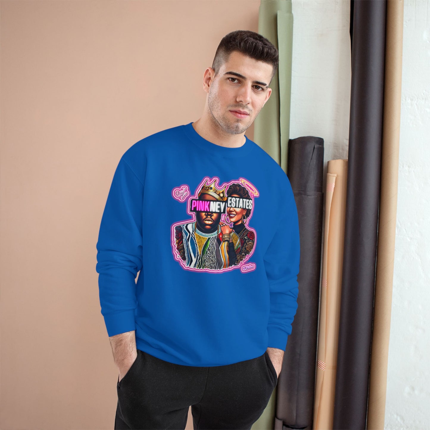 Champion Sweatshirt - Pink New Estates Graphic Design