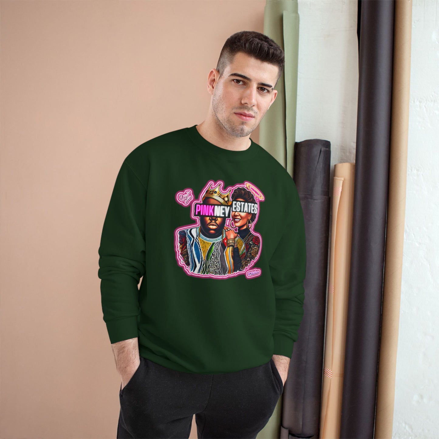 Champion Sweatshirt - Pink New Estates Graphic Design