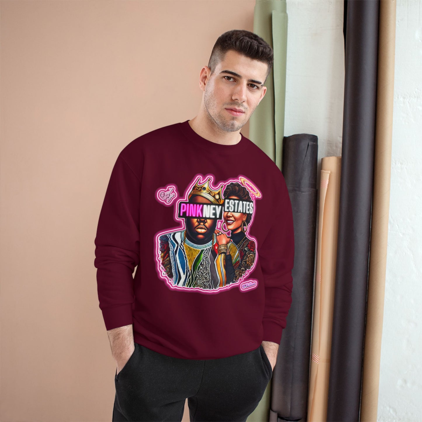 Champion Sweatshirt - Pink New Estates Graphic Design