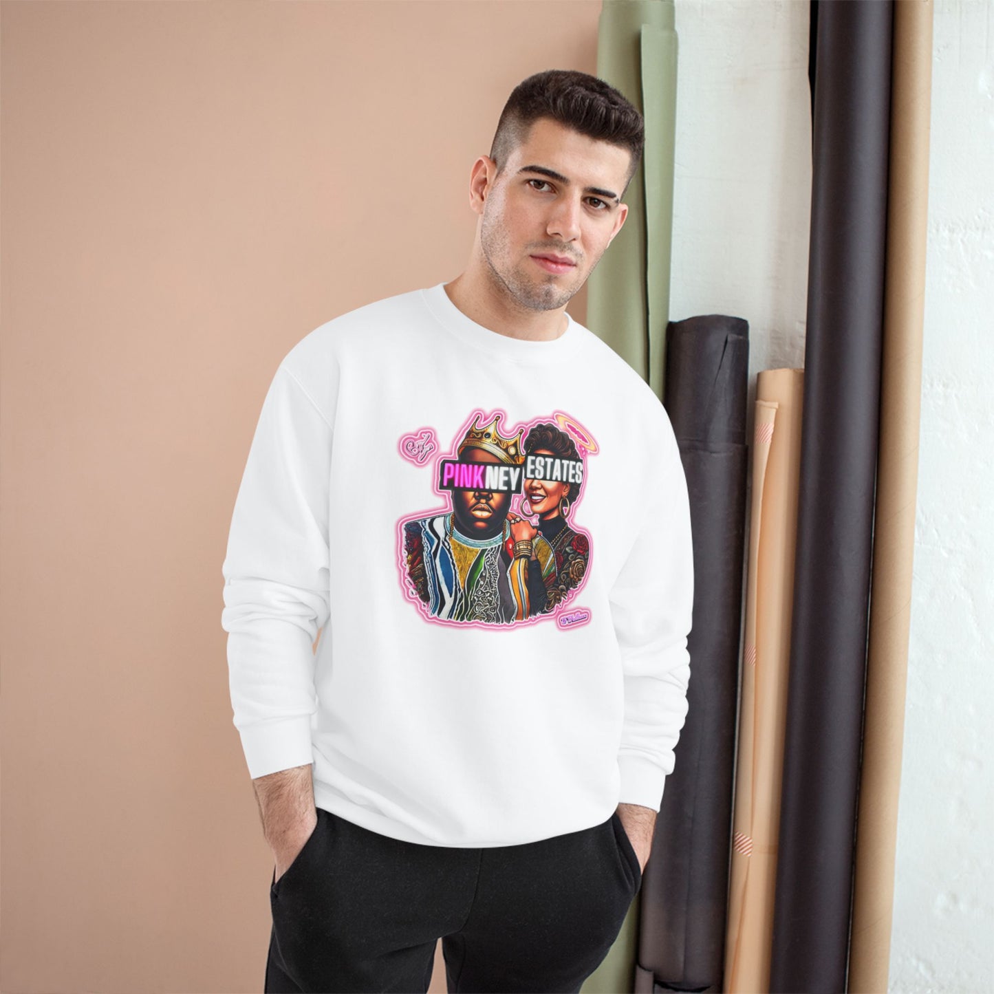 Champion Sweatshirt - Pink New Estates Graphic Design
